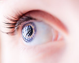 Closeup of a blue female eye