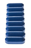 Closeup of Blue Tablets in a row
