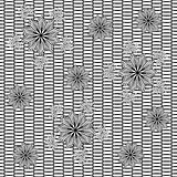 Abstract decorative flowers on grid