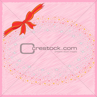 Pink greeting postcard