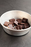 Bowl of chocolate pieces