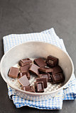 Bowl of chocolate pieces