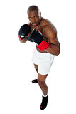 Black african boxer ready to fight