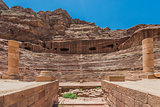 roman theater arena in nabatean city of  petra jordan