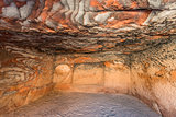 rocks caves in nabatean city of  petra jordan