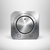 Technology Icon with Metal Textured Knob
