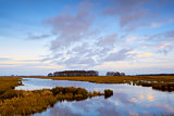 river in Drenthe before sunset