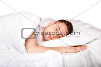 Asleep and dreaming man