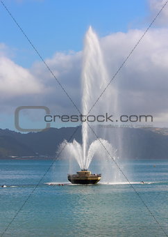 Water Fountain at Oriental Parade, Wellington, New Zealand.