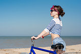 the girl with bicycle