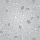 Seamless silver leaves lace wallpaper pattern