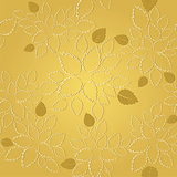 Seamless golden leaves lace wallpaper pattern