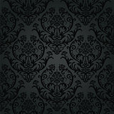 Luxury black charcoal floral wallpaper pattern