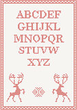 Red knitted alphabet