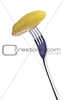 Dill Pickle on Fork