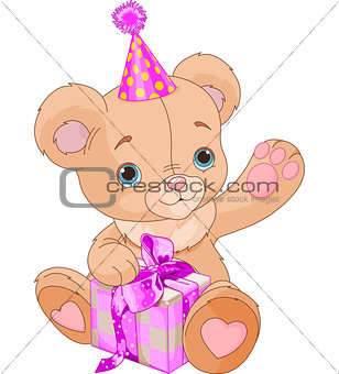Teddy Bear  holding gift