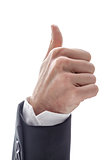 Business man with thumb up sign