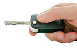Detail of male hand holding car key