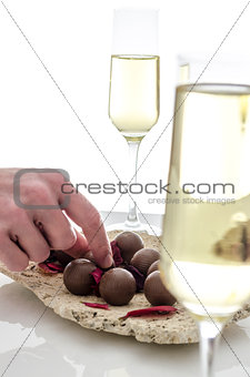 Man eating chocolate candy
