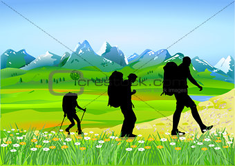 trekking in the high mountains