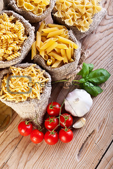 Pasta variety and specific cooking ingredients