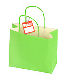paper bag and blank price tag