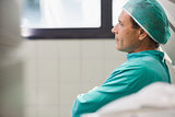 Surgeon sitting in a hall