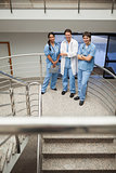 Doctor and two nurse standing on the stairs