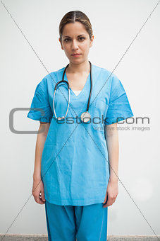 Nurse is standing in the corridor