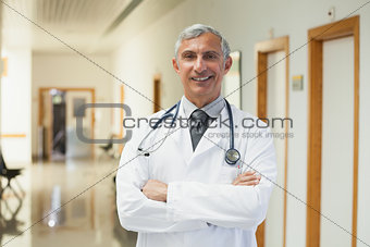 Doctor smiling in the corridor