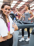 Woman smiling in gym