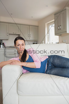 Relaxing woman in the living room