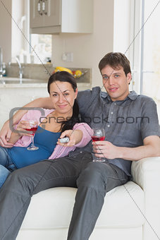 Couple relaxing in the living room