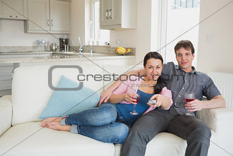 Young couple relaxing at home