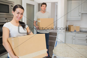 Man and woman relocating