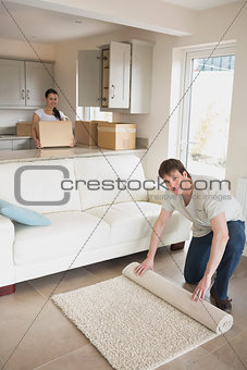 Two young people relocating