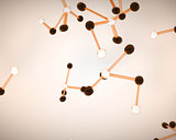 Black, white and orange molecule cells