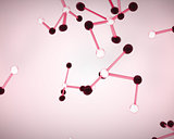 Black, white and pink molecule cells