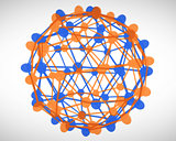 Orange and blue cells connection