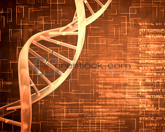 Orange DNA Helix background squares