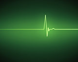 Green ECG heartbeat