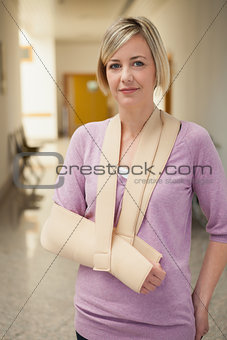 Patient with arm in sling