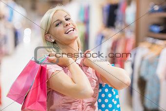 Woman holding bags in her hands