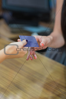 Credit card at cash register