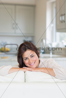Smiling woman on the couch
