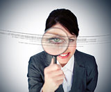Woman holding magnifying glass