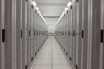 Empty row of servers