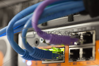 Close-up of USB connections
