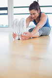 Woman stretching in yoga pose