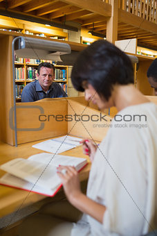Man sitting at study desk